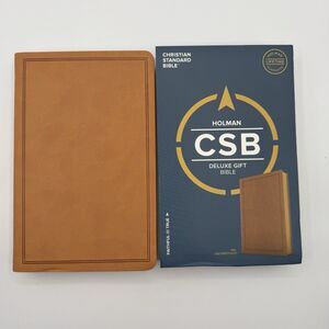 Holman CSB Deluxe Gift Bible Tan Leathertouch Gold Edges New 9781462749331